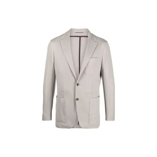 CANALI Cotton Chevron-knit Blazer