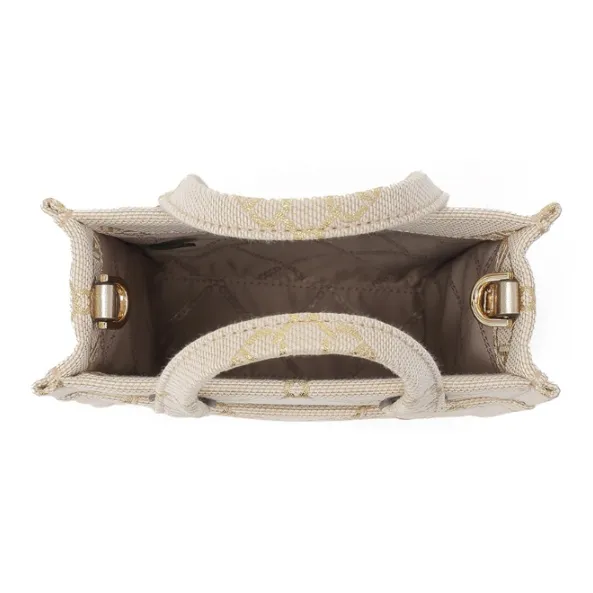 MICHAEL KORS Gigi Fabric Crossbody Handbag Extra Small Women's Ecru Gold-5