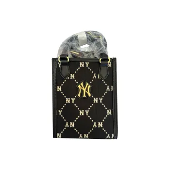 MLB PVC Tote Bag Shopping Bag Shoulder Bag Crossbody Bag Handbag Mini Unisex Black Gold