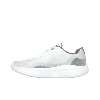 Skechers Go Run Lite Anti Slip And Wear Resistant Breathable Low Top Casual Running Shoes Men's White Gray