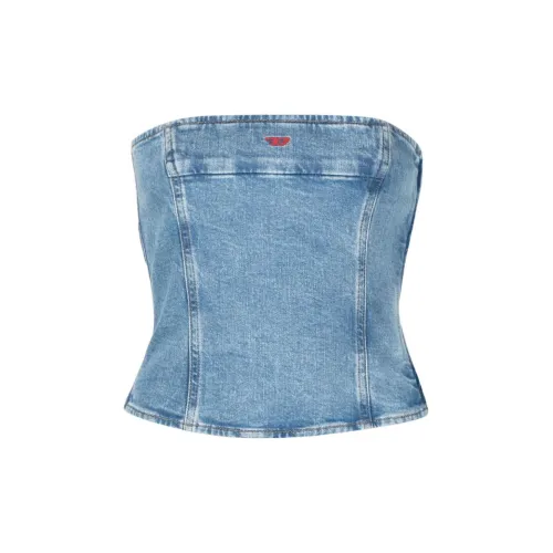 DIESEL Strapless Tops Women's Blue