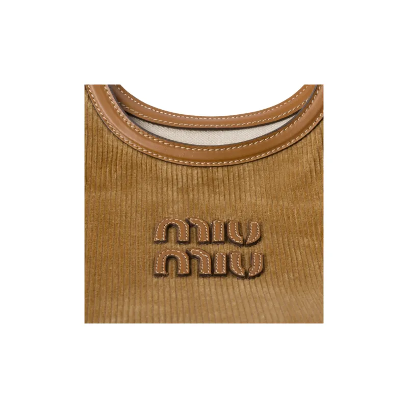 MIU MIU Corduroy Handbag Women's Cinnamon-4