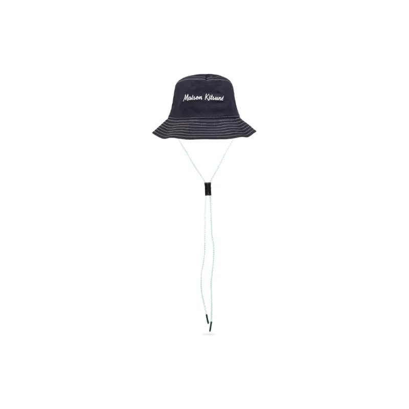 Maison Kitsune Logo Embroidered Bucket Hat-0