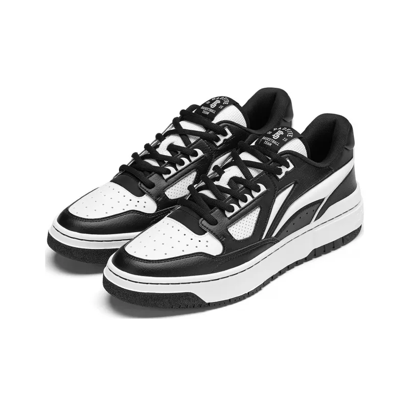 LiNing Rookie 2 BadFive Slip Resistant Low Top Skateboard Shoes Men's Black White-1