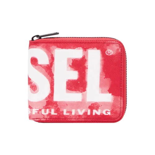 DIESEL Polyester Wallet Regular Men's Red & White