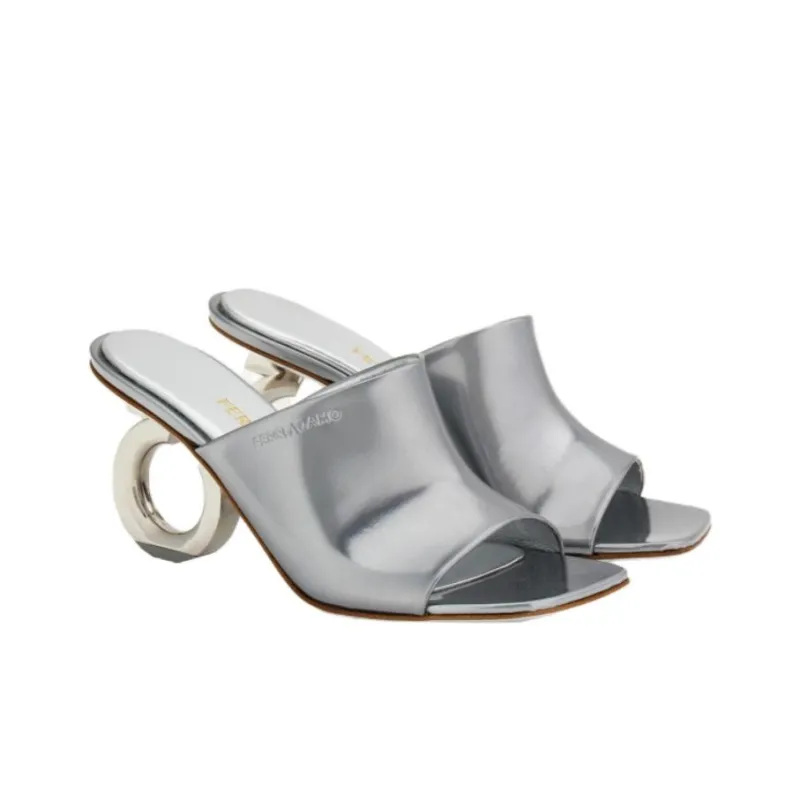 FERRAGAMO Elina 70mm Patent Leather Slides-1