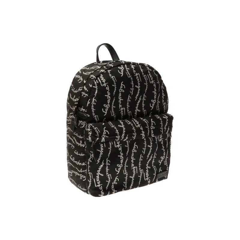 FERRAGAMO Nylon With Calfskin Backpack Men's Black-1
