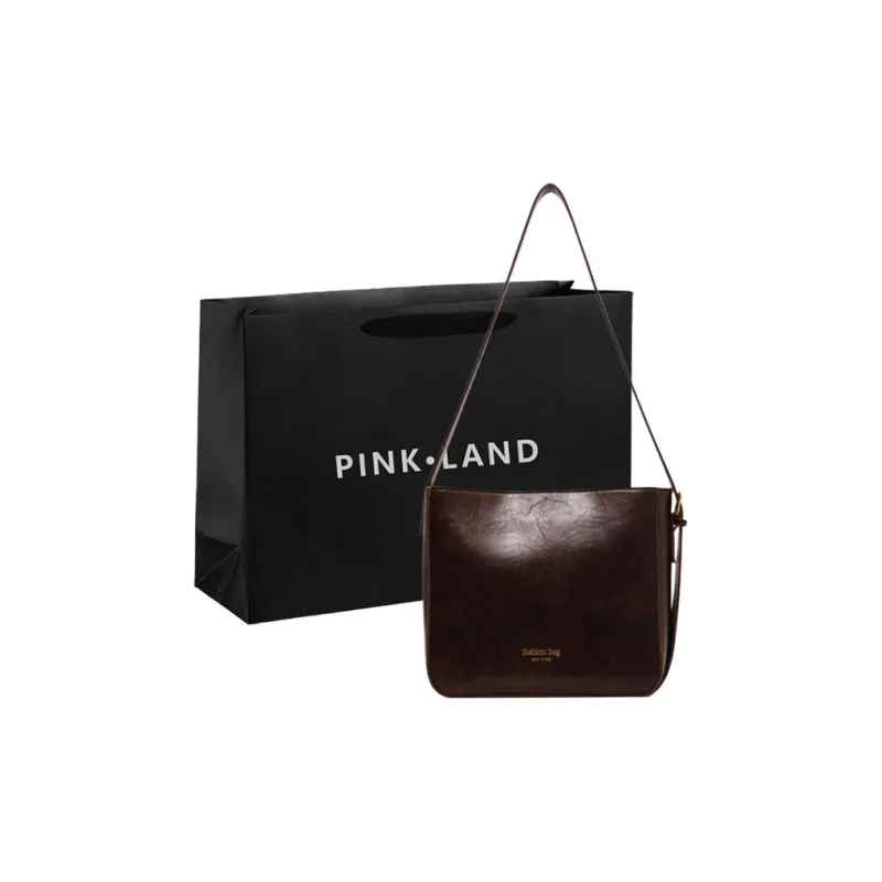 PINK·LAND PU Shoulder Bag Regular Women's Black/Brown/Coffee-6