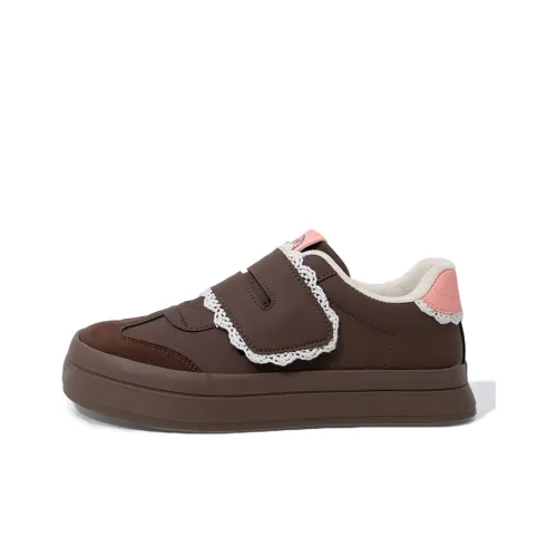 Feiyue Skateboard Shoes Women's Low-Top Brown