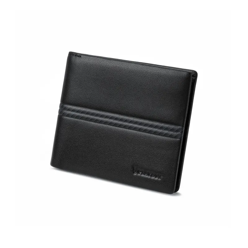 Playboy Top Grain Cow Leather Wallet Men's Black-2