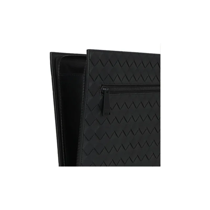 Bottega Veneta Leather Briefcase Clutch Men's Black-4