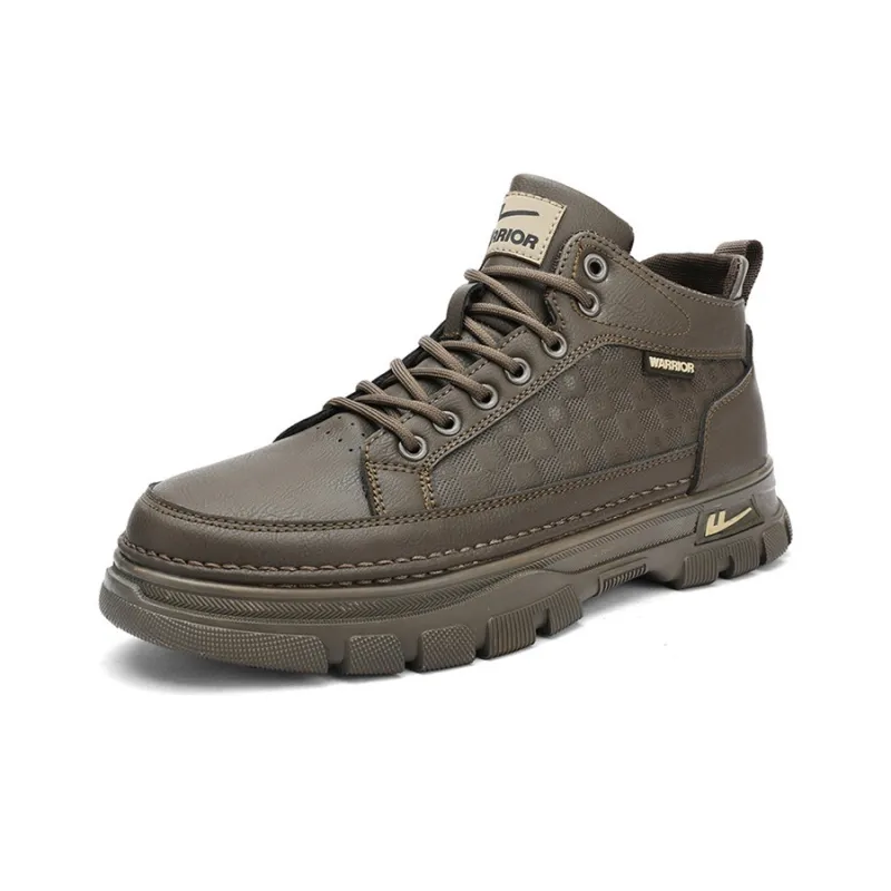Warrior High Top Casual Shoes Men's Brown-1