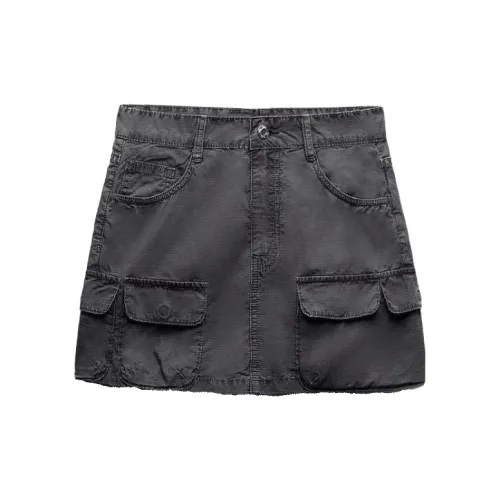 ZARA Cargo Short Skirts Women's Gray