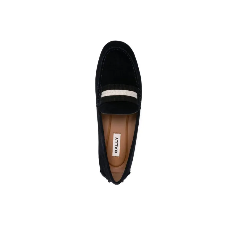 BALLY Striped-edge Suede Loafers-4