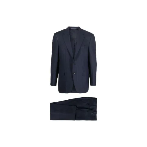 Canali Business Suits Men Set Navy Business Suits+Navy Suit Trousers