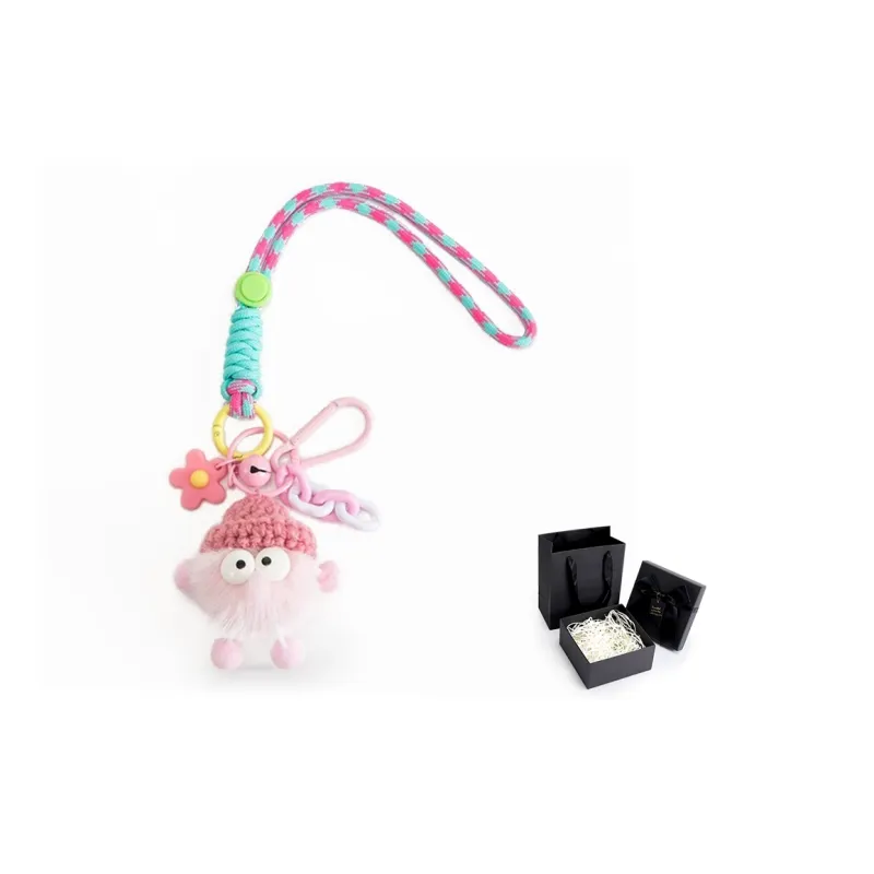 Ingenuity Handmade Mink Fur Pendant Doll Backpack Lanyard With Keychain Includes Shoulder Strap Women's Multicolor-3