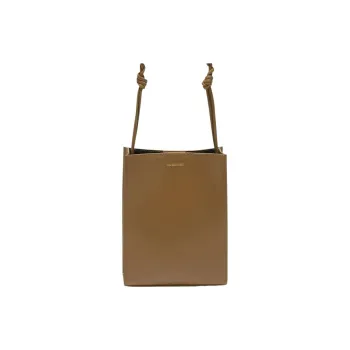 JIL SANDER Tangle Calfskin Small Square Bag Shoulder Bag Crossbody Bag Small Size Women's Khaki Brown