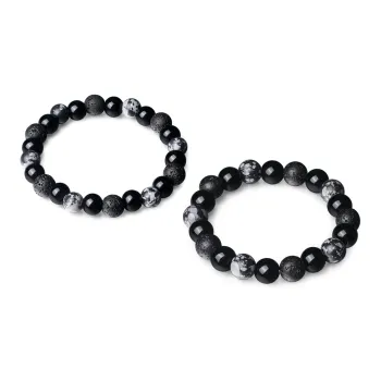 CIROCCO Volcanic Stone Snowflake Agate Bracelets Unisex