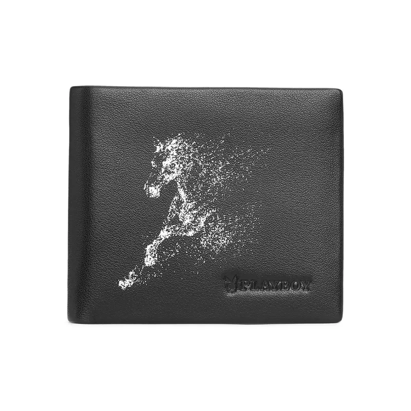 Playboy Cow Leather Wallet Men's Black-0