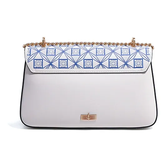 Forever Lucky Cow Leather Shoulder Bag, Crossbody Bag Small Size Women's Periwinkle Basket/Elegant Black/Moon White-14