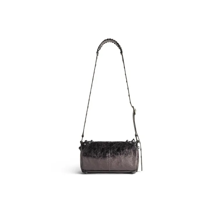Balenciaga Le Cagole Fine-Grained Sheepskin Cylinder Bag Crossbody Bag Shoulder Bag Men's Dark Gray-3