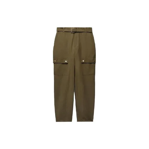 ZARA Cargo Pants Women's Dark Khaki