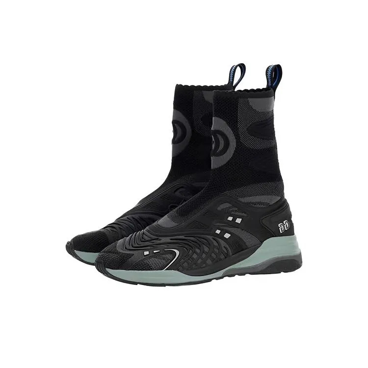 GUCCI Wear Resistant High Top Casual Shoes Women's Black-1