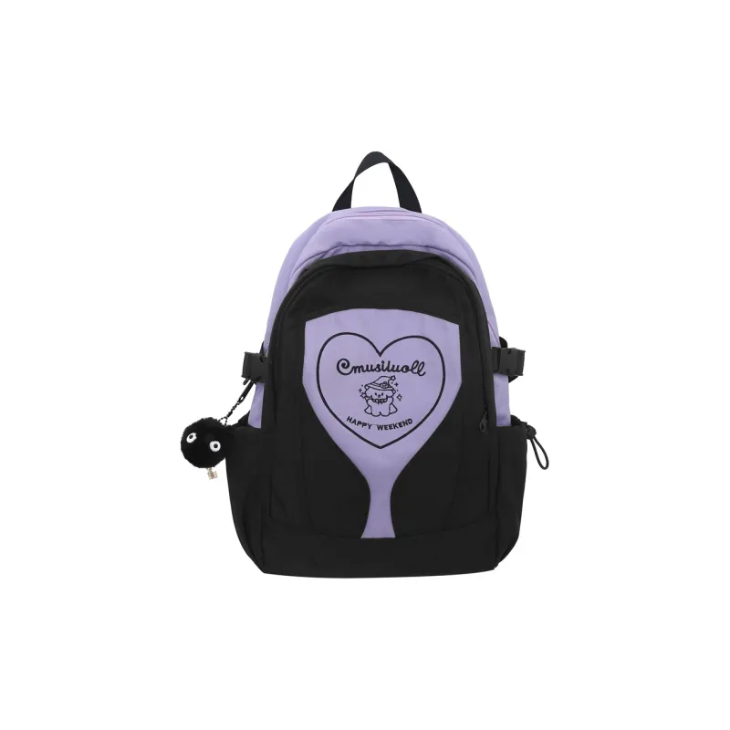 Deli Bear Nylon Backpack Regular Unisex Black Stockings/Black White/Blue Black/Blue Purple-10
