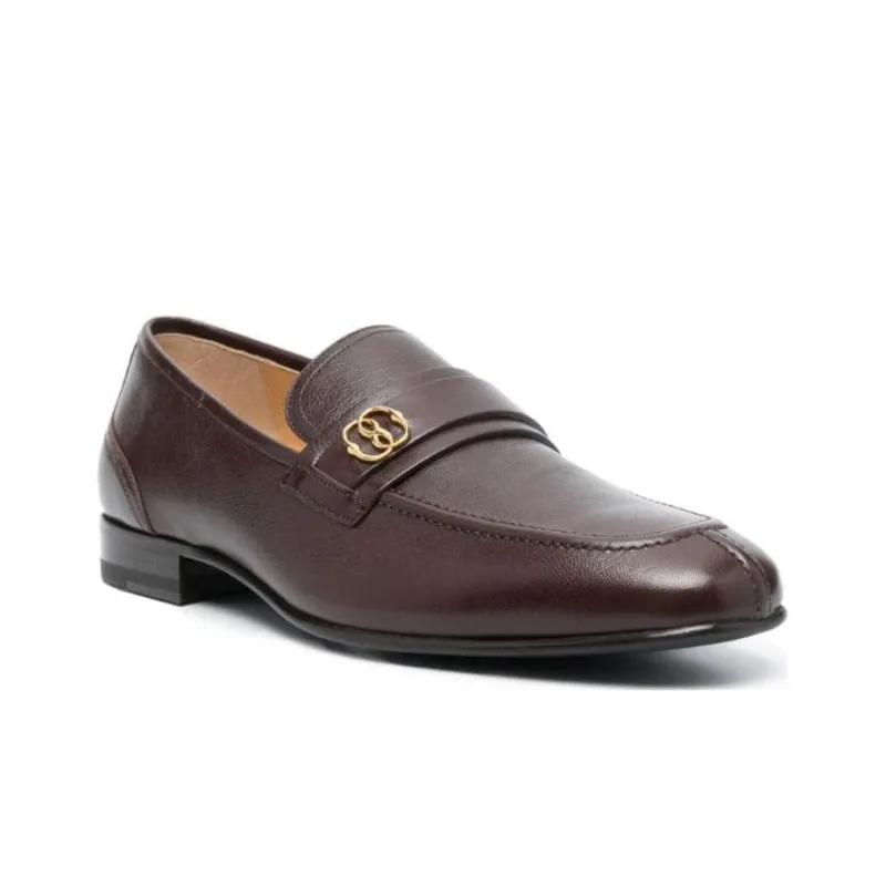 BALLY Suisse Logo plaque Leather Loafers-2