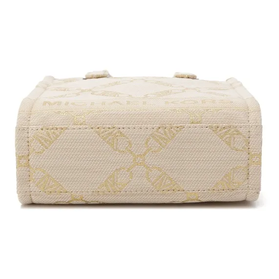 MICHAEL KORS Gigi Fabric Crossbody Handbag Extra Small Women's Ecru Gold-4