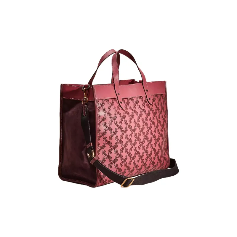 COACH Field Calfskin Tote Bag Shopping Bag Shoulder Bag Handbag Large Size Women's Rogue Red-1