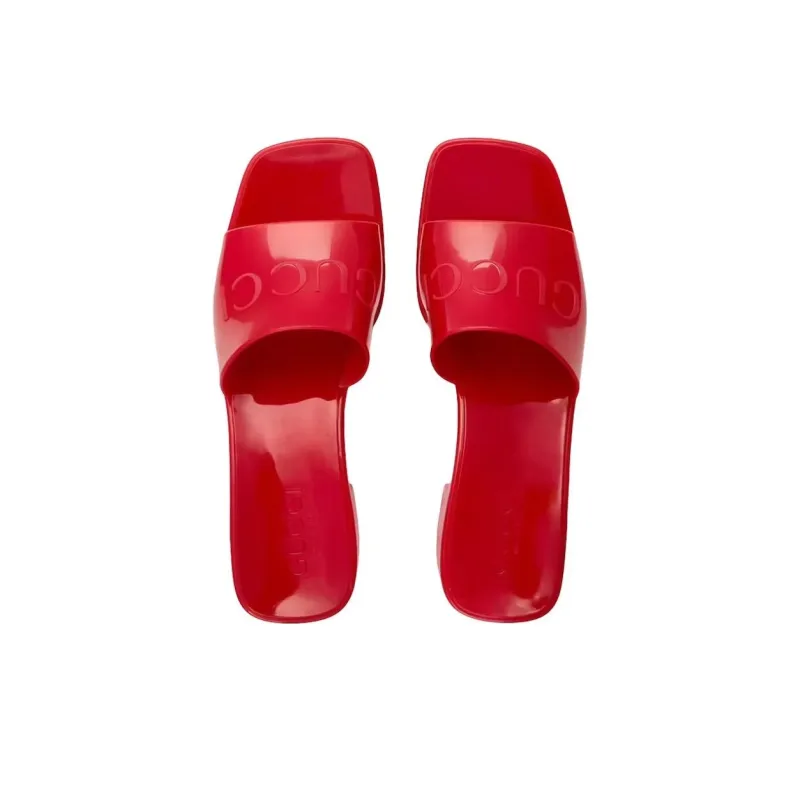 GUCCI Women's 60mm Slide Sandal 'Hibiscus Red' Women's-2