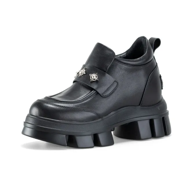 IiJin Loafers 10.5cm Women's Black-1