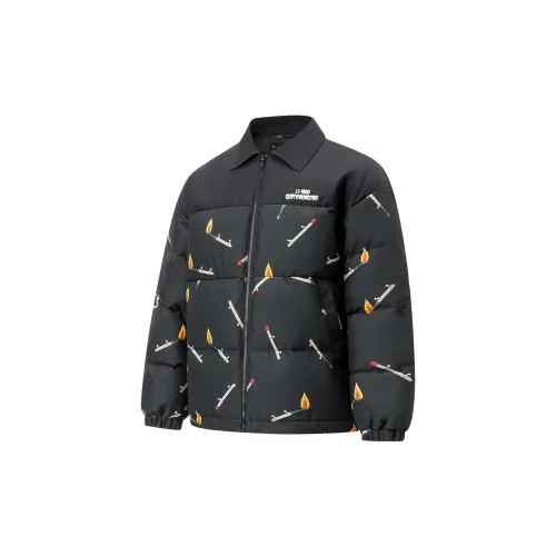 LINING Down Jackets Men Black Print