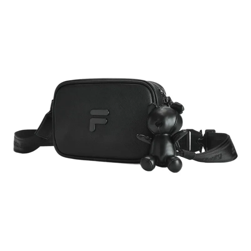 FILA FUSION Polyurethane PU Synthetic Leather Camera Bag, Shoulder Bag, Crossbody Bag Regular Unisex Pitch Black-1