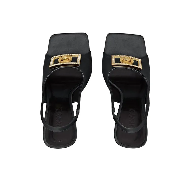 VERSACE Medusa-plaque Slingback Sandals-4