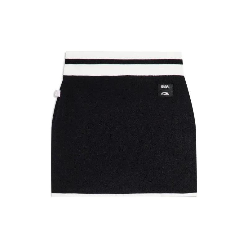 LiNing x LEAGUE OF LEGENDS Sports Life Collection Casual Short Skirts Women's Black-1