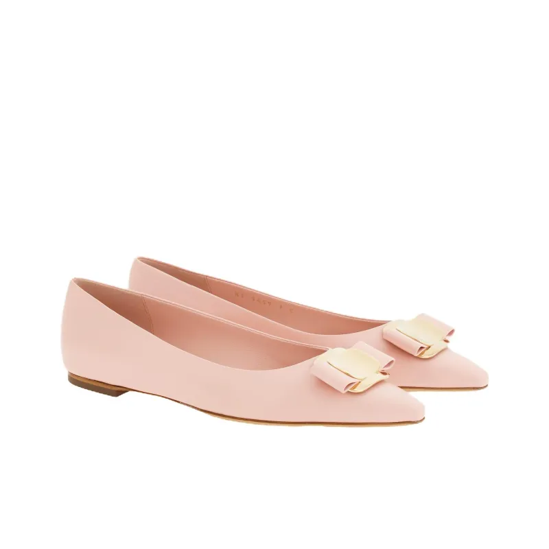 FERRAGAMO Vara Casual Single Shoes 0.5cm Women's Pink-2