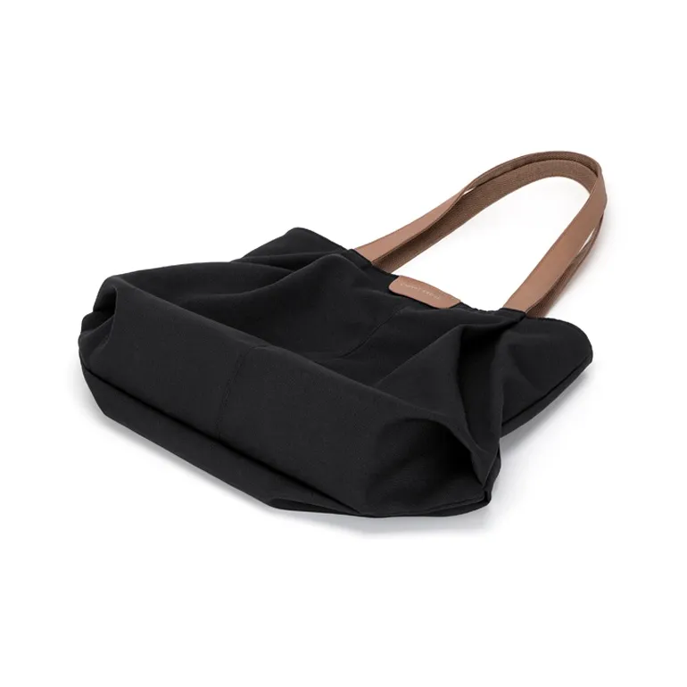 CinvaiKrose Fabric Canvas Bag, Shoulder Bag, Tote Bag, Shopping Bag Tubas Women's Ecru/Black-9