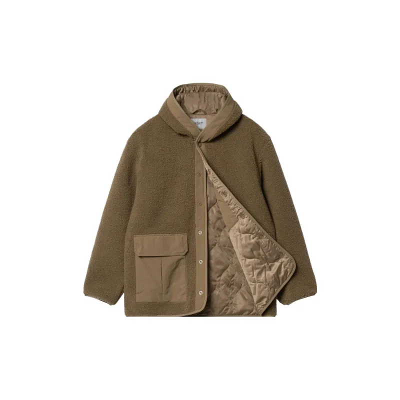 Carhartt WIP Hooded Logo Patch Fleece Texture Jacket-1
