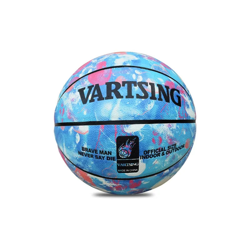 Vartsing Microfiber Leather Basketball Circle Blue Size 7 Glow In The Dark Unisex-1