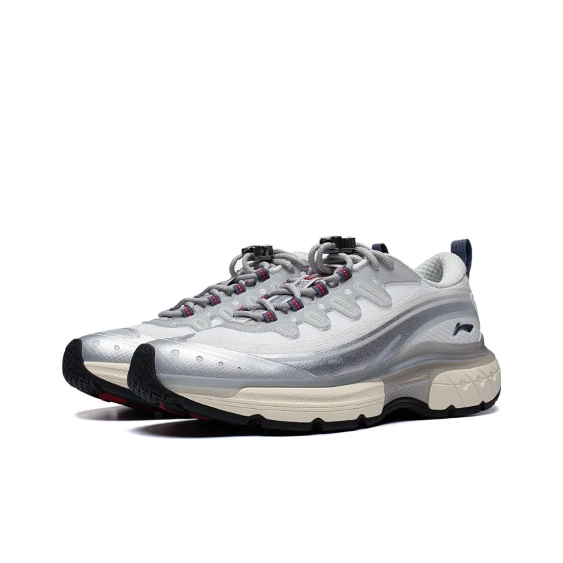 LiNing Cushioning Low Top Casual Running Shoes Men's Gray-2
