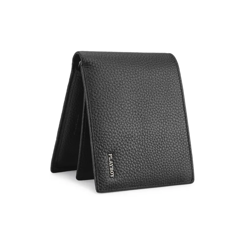 Playboy Cow Leather Wallet Regular Men's Black-4