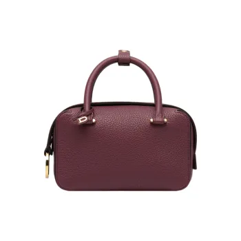 Delvau Cool Bo Soft Grain Calfskin Shoulder Bag Crossbody Bag Handbag Mini Women's Rosewood Color