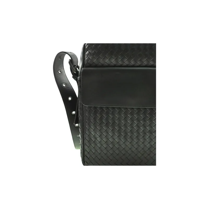 Bottega Veneta Sheepskin Messenger Bag, Crossbody Bag Men's Black-4