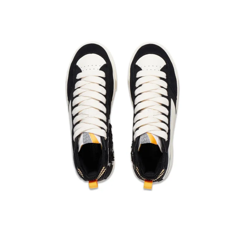 LiNing Wave 180 VNTG Slip Resistant Mid Top Skateboard Shoes Men's Black Beige White-2