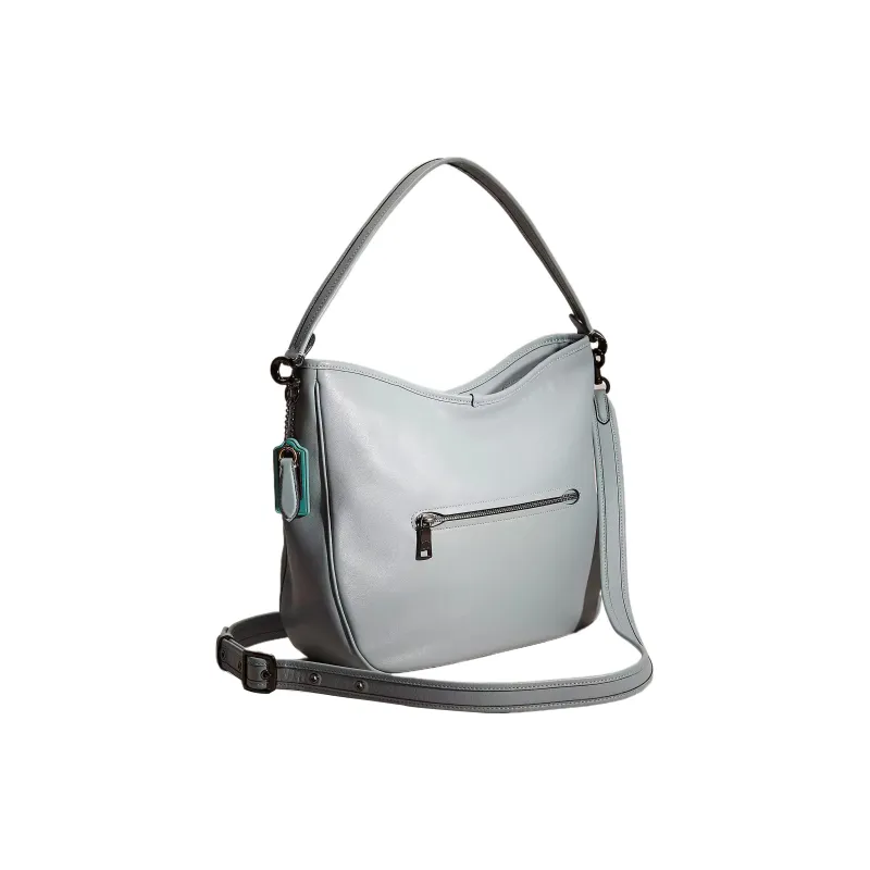 COACH Tabby Leather Hobo Bag Handbag Shoulder Bag Large Size Women's Gray Blue-2