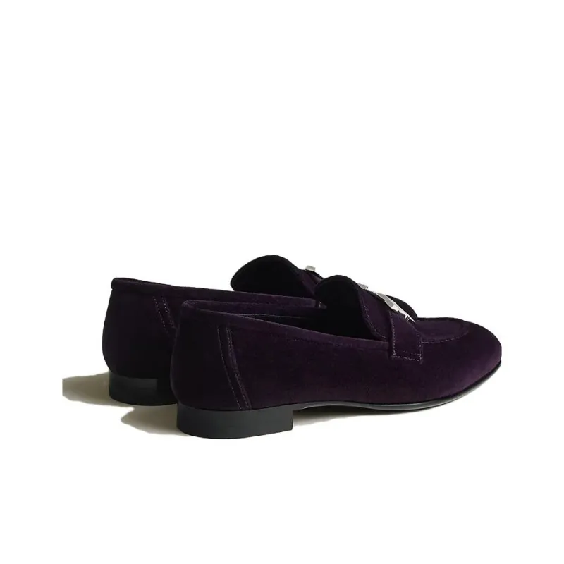 HERMES Paris Loafers Women's Purple-3