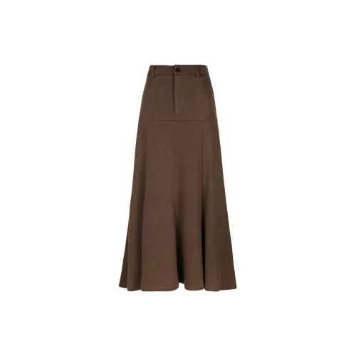 Wen Shan Casual Long Skirts Women's Brown Long Skirts