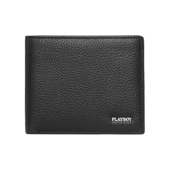 Playboy Top Grain Cow Leather Wallet Men's Black